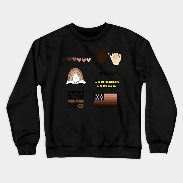 Black Owned Equality Stickers Pack Crewneck Sweatshirt by hfdcreatives